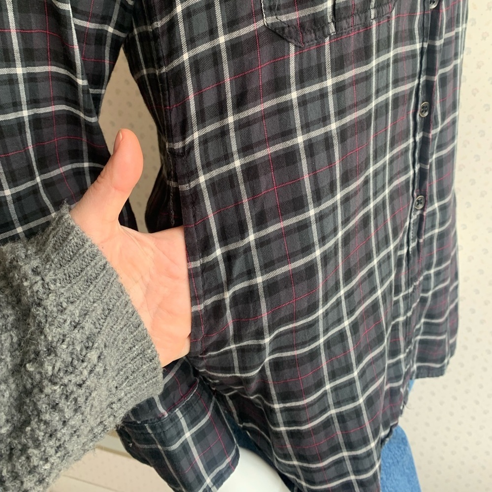 Rag And Bone Oversized Plaid Button Down Tunic To… - image 2